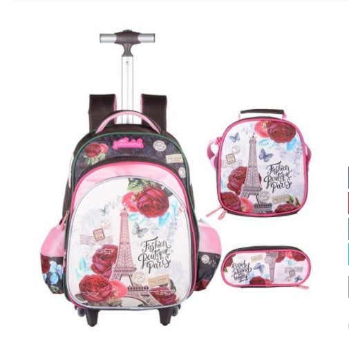 Bolso con ruedas de tres piezas para estudiantes de primaria