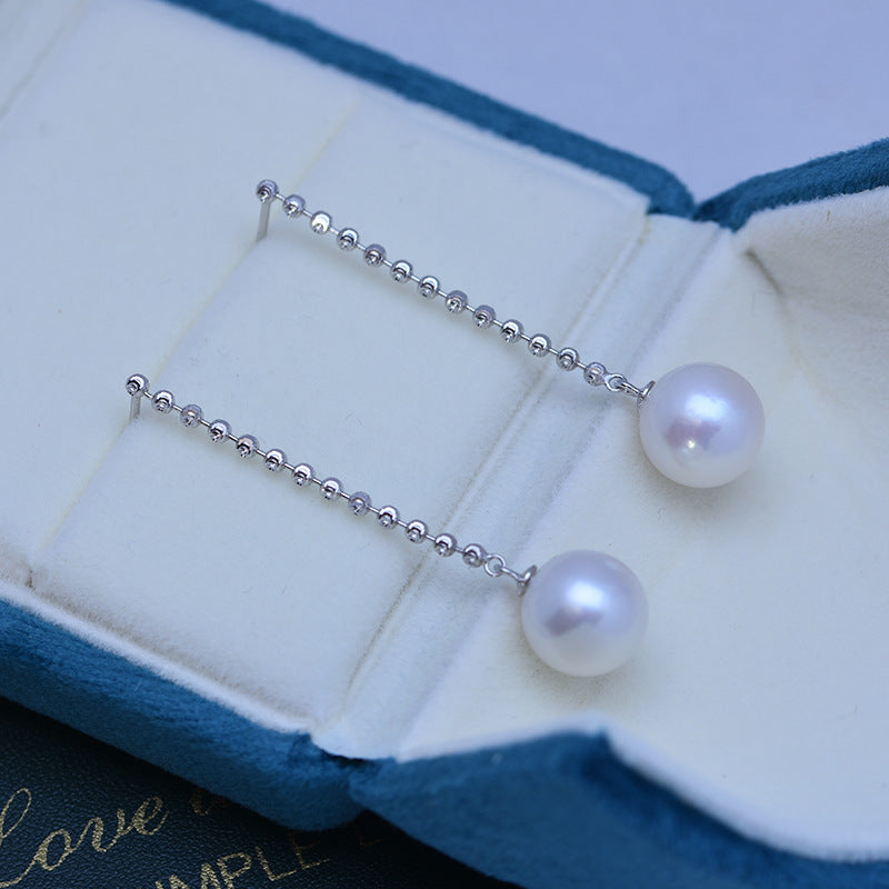 Pearl White Purple Perfect Circle Strong Light Ear Studs