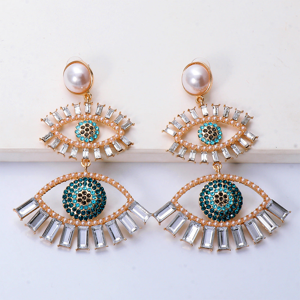Boucles d'oreilles œil d'ange coloré pour femmes