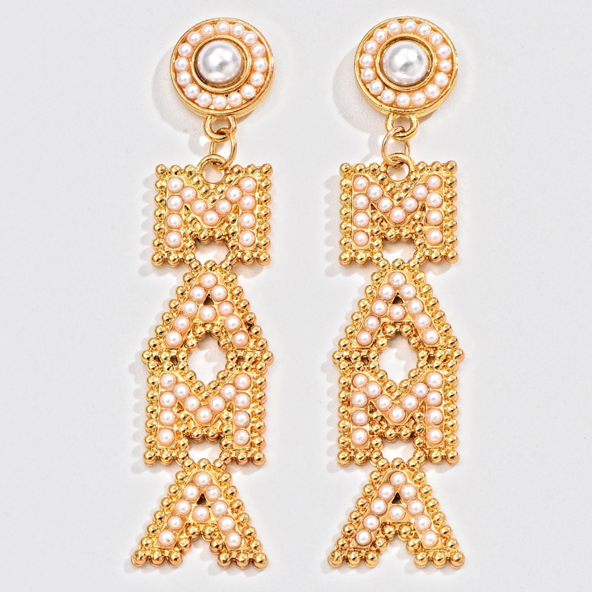 Boucles d'oreilles Rice Pearl MAMA pour la fête des mères
