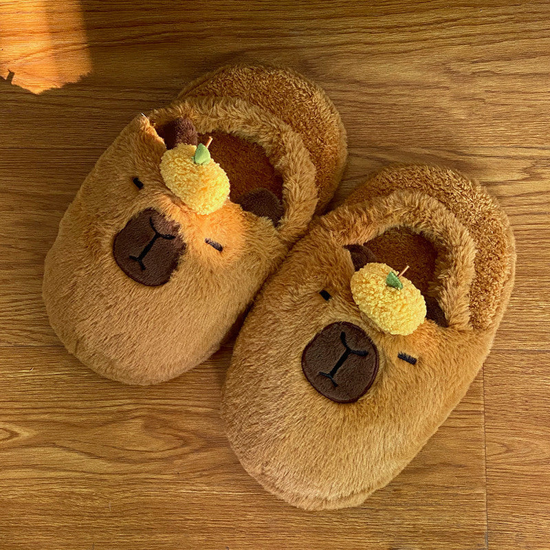 Stabilité émotionnelle Capybara peluche pantoufles hiver maison