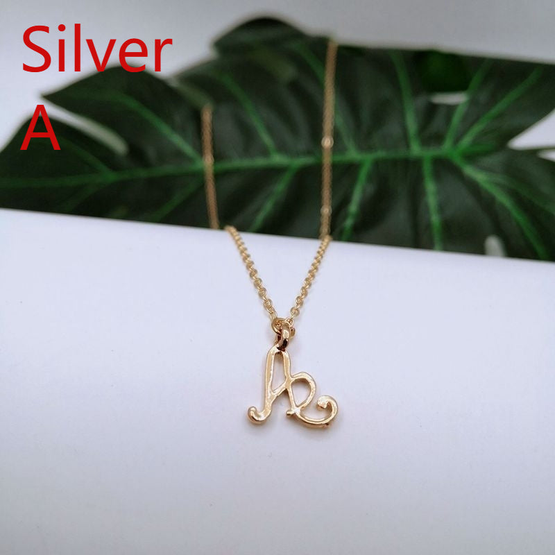 Ornament 26 Letter Necklace Simple Fashion Character Capital English Pendant Special-interest Design Clavicle Chain
