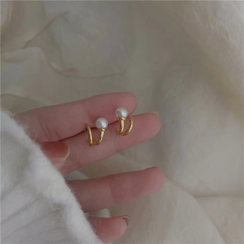 Boucles d'oreilles à aiguilles en argent Sterling sauvage, Style froid Simple, boucles d'oreilles géométriques en forme de perle