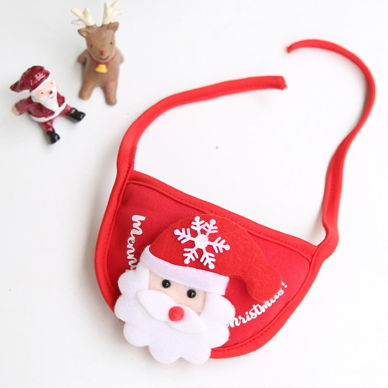 Chien Chat Animal de compagnie Chapeau de Noël Salive Serviette Bavoir