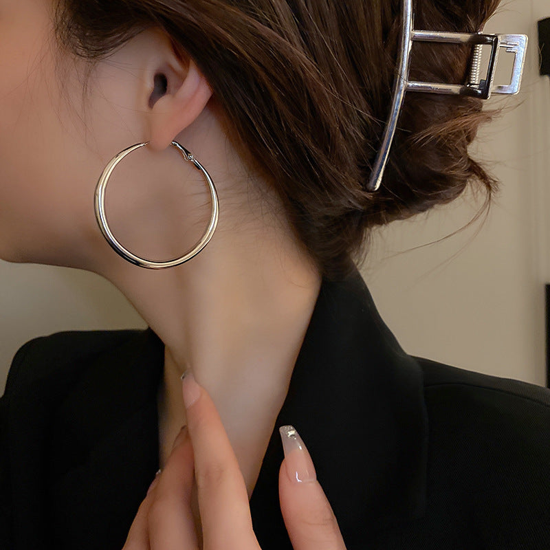 Mode Ins Simple Femme Grand Cercle Boucles D'oreilles