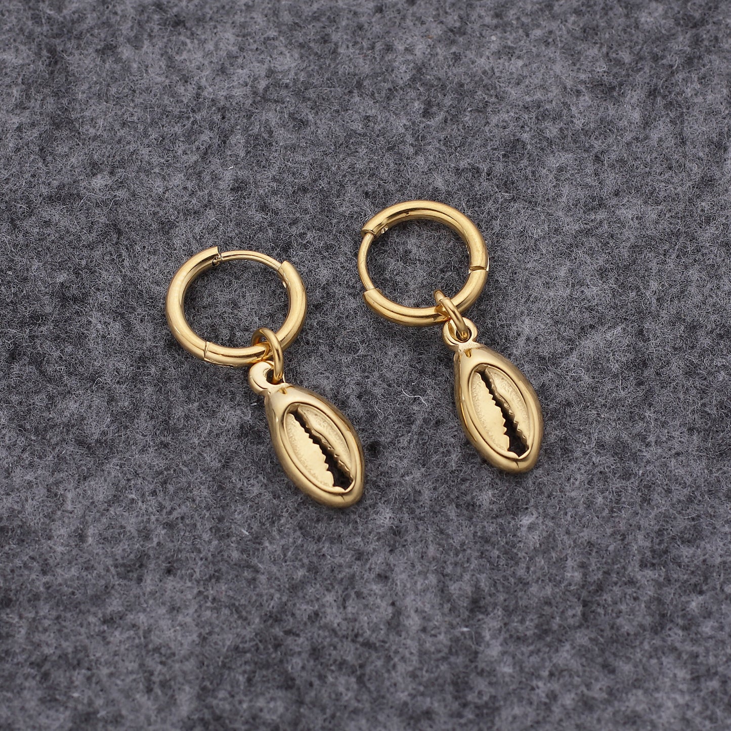 Boucles d'oreilles pince à crabe conque Sun Queen