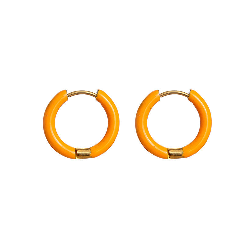 Collier d'huile coloré Clip d'oreille en acier inoxydable