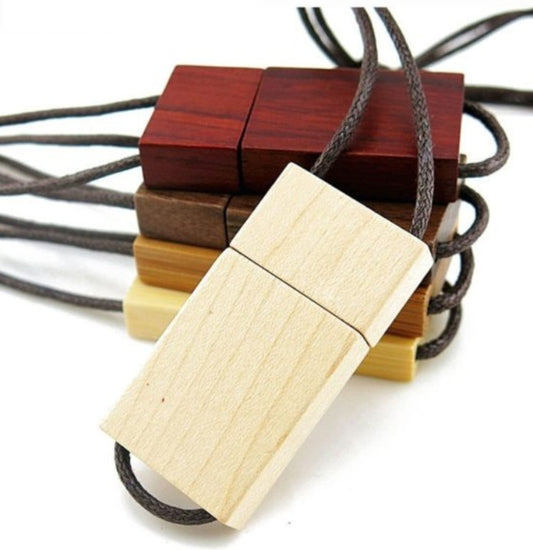 Clé USB en bois avec lanière, cadeau créatif en bois, clé USB