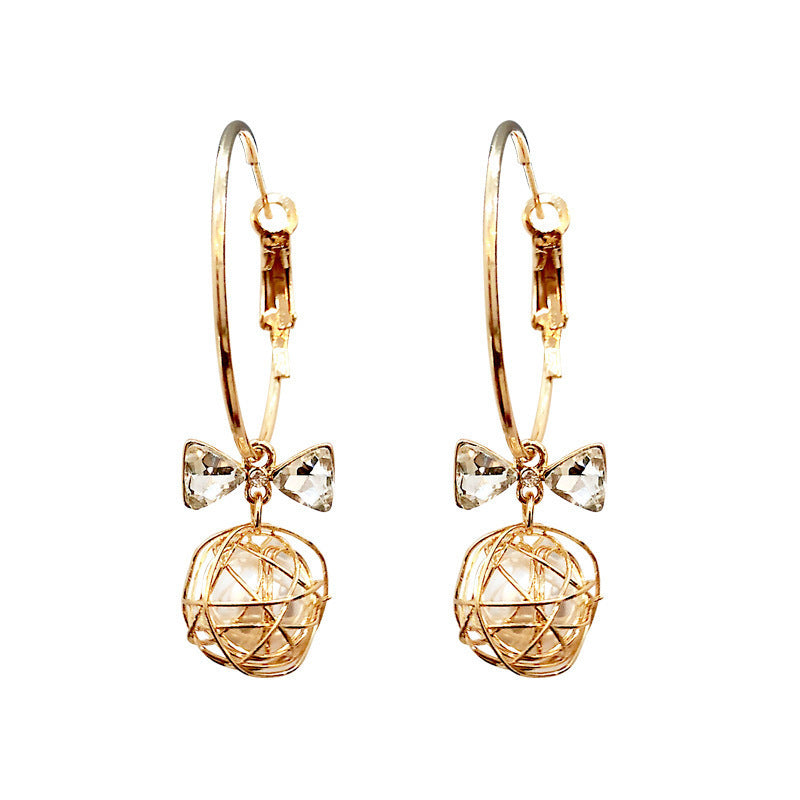 Boucles d'oreilles nid d'oiseau en métal creux français