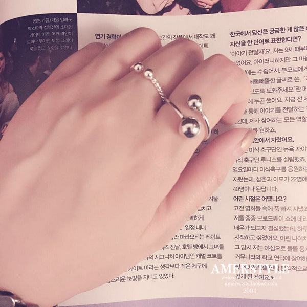 Bague en argent sterling avec petites perles