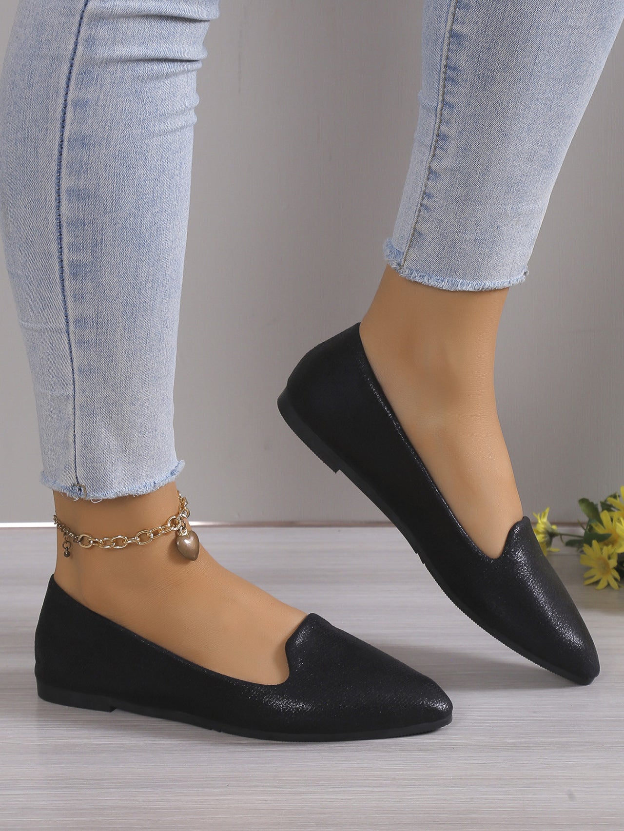 Escarpins à bouche peu profonde grande taille pour femmes, nouveau Gommino plat Simple