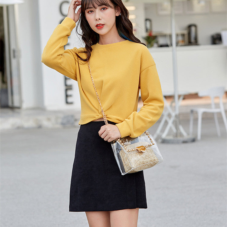 Petit sac carré à bandoulière simple pour femme