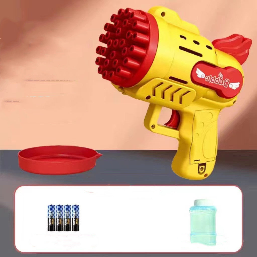 Pistola de burbujas luminosa Gatling, juguetes pequeños eléctricos para niños