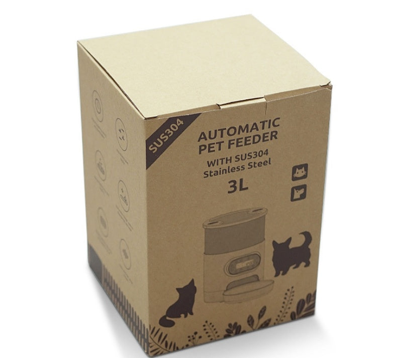 Alimentador inteligente para mascotas, dispensador automático de comida para gatos y perros, tazón de acero inoxidable, con sincronización de grabación, alimentación