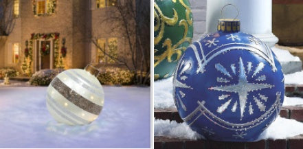 Boules de noël décorations d'arbre de noël, jouets gonflables d'ambiance extérieure pour la maison, boule cadeau de noël