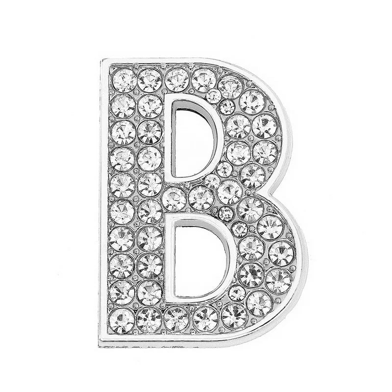 Cuentas dispersas de accesorios para collar de mascotas con letras de diamante blanco de Color cromado de 30mm