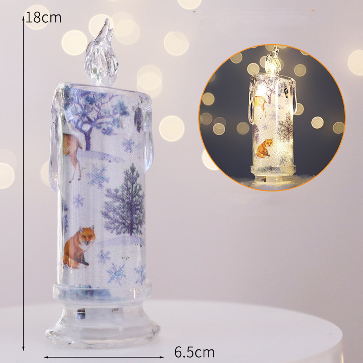 Cadeaux décoratifs de bougies électroniques transparentes de Noël