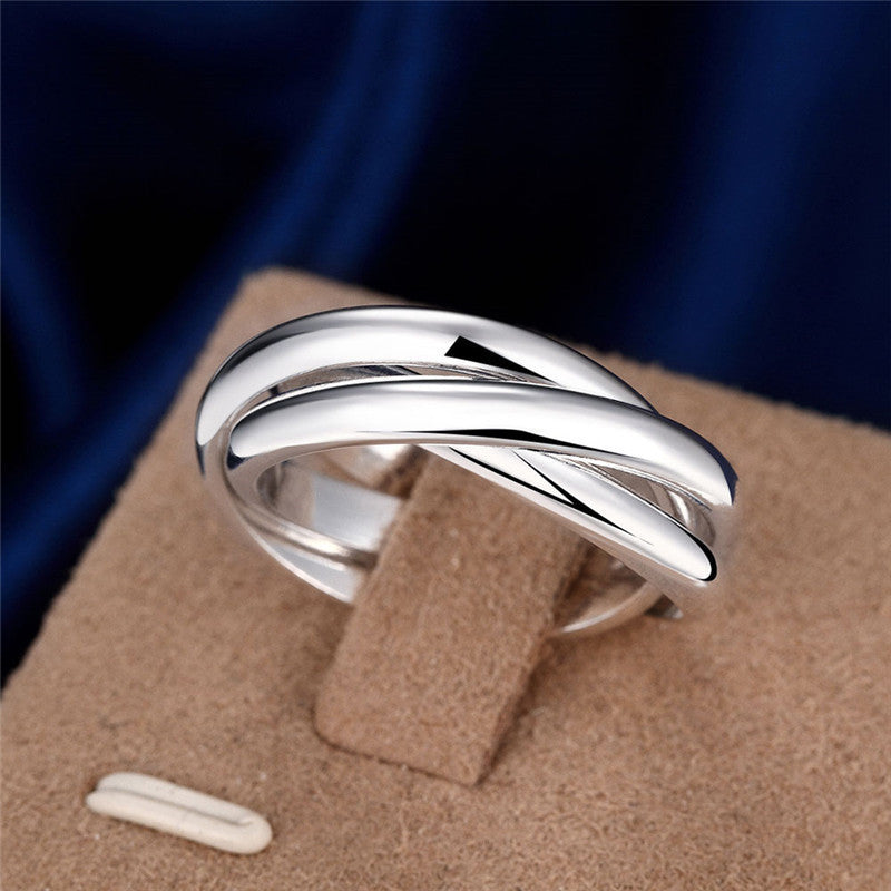 Bague créative populaire brillante à trois anneaux