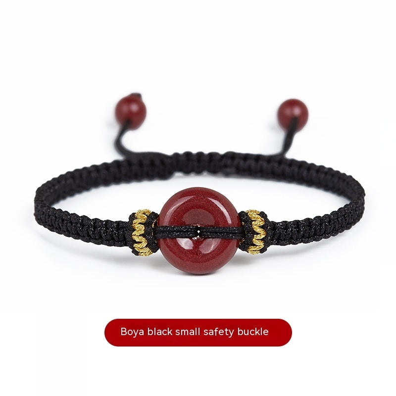 Women's Fashion Birth Year Cinnabar Peace Buckle Red Rope Bracelet