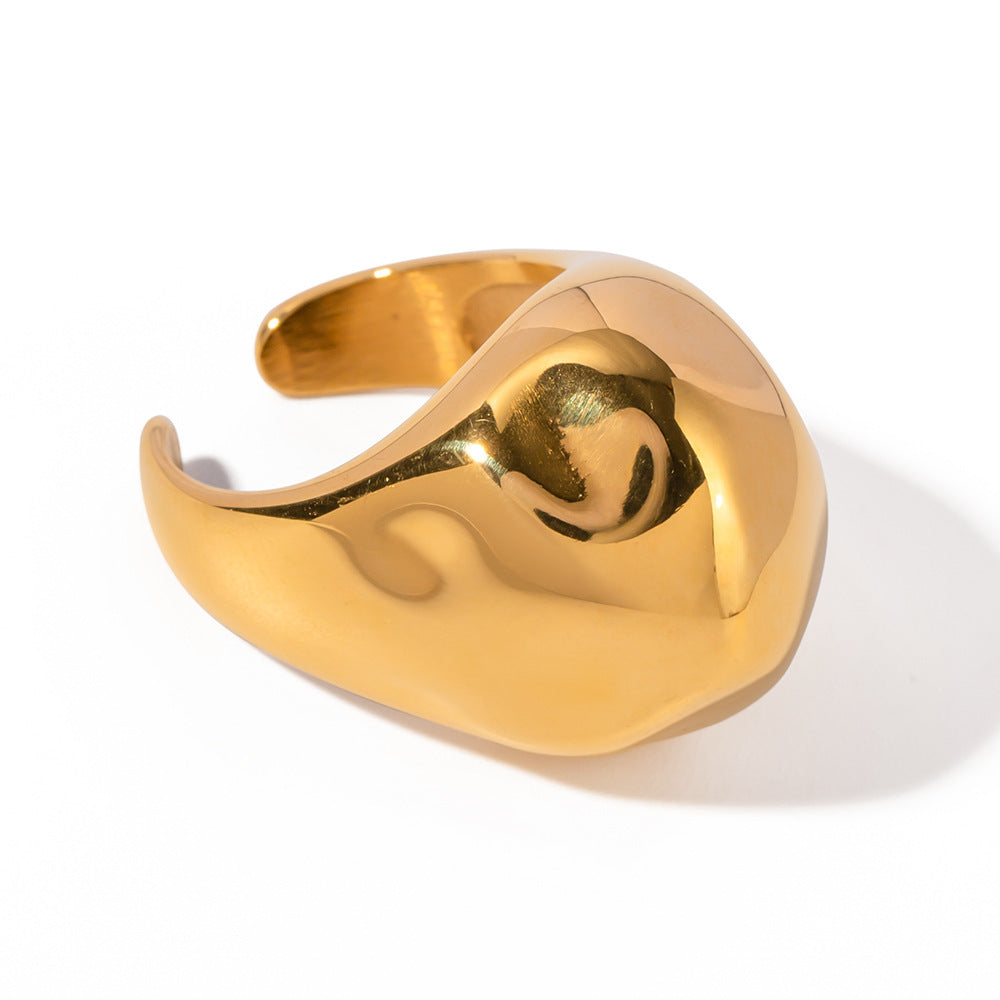 Anillo martillado personalizado con patrón geométrico de moda para mujer