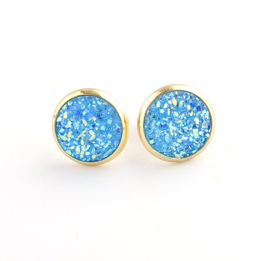 Boucles d'oreilles à tige étoilées en acier inoxydable plaqué or