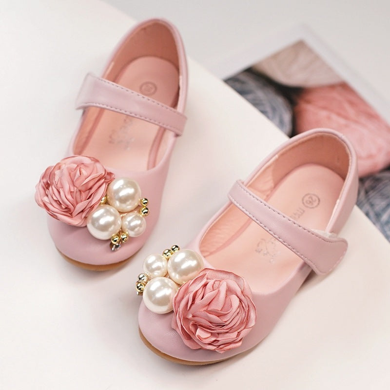 Chaussures de princesse avec nœud en perles pour filles