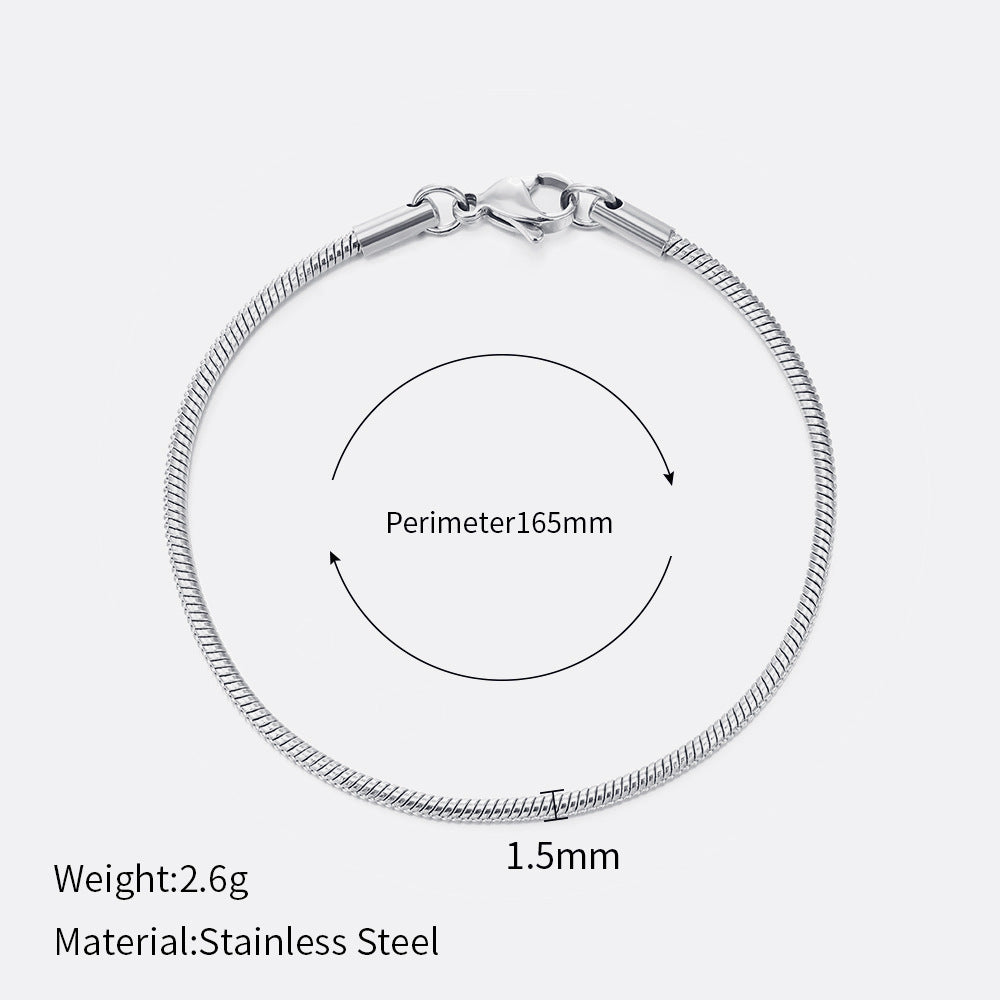 Women's Titanium Steel Snake Bone Chain Bracelet
