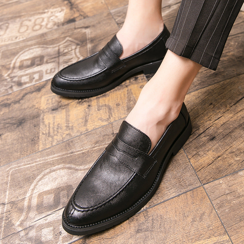 Chaussures décontractées rétro britanniques à enfiler à bout rond pour hommes