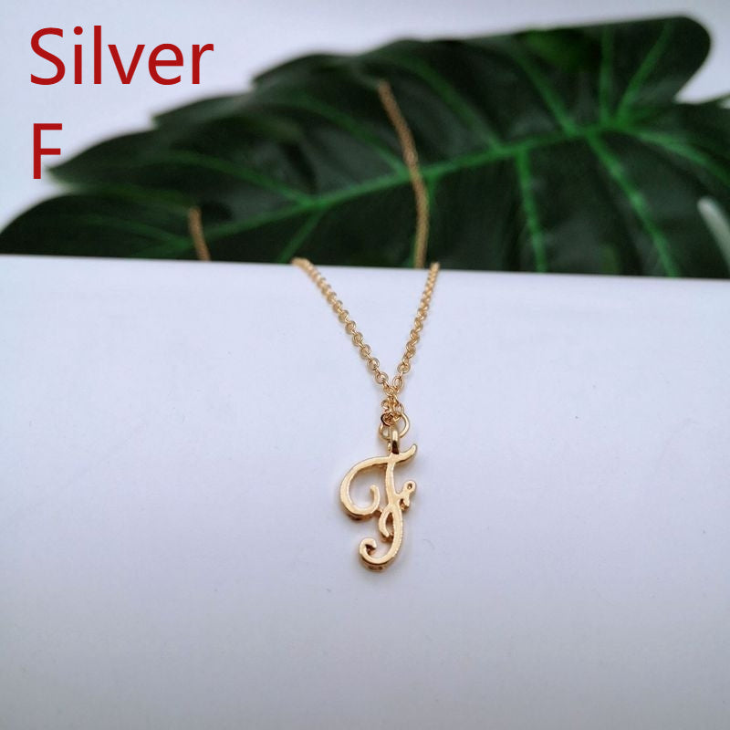 Ornament 26 Letter Necklace Simple Fashion Character Capital English Pendant Special-interest Design Clavicle Chain