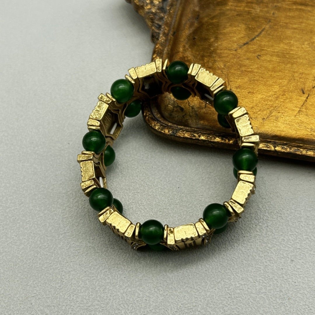 Bracelet en pierre d'agate de perles Vintage occidental, bijoux anciens simples et assortis à la mode