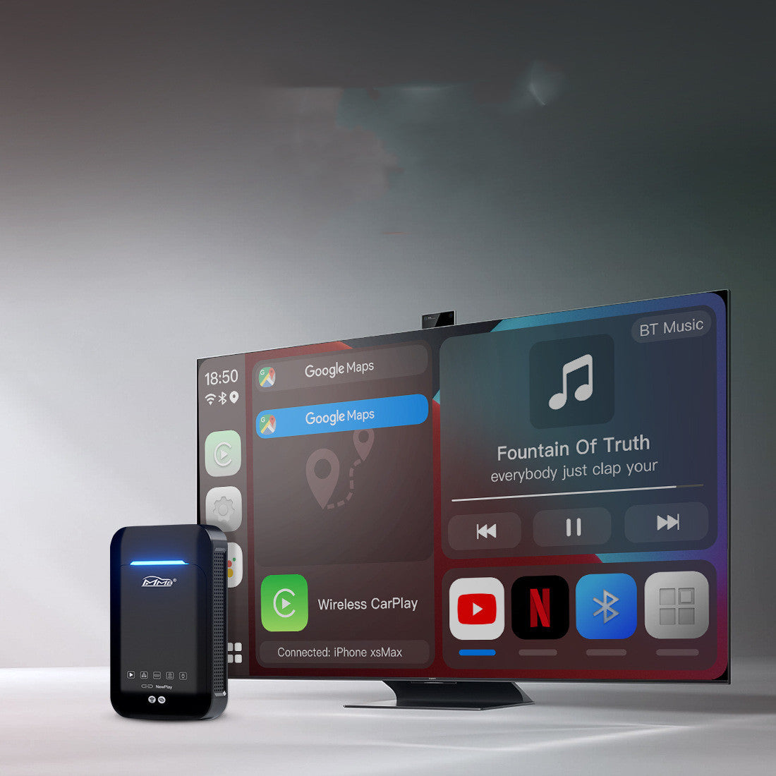 Caja inteligente de pantalla dividida con sistema Universal Android 11,0 inalámbrico Carplay AIBOX