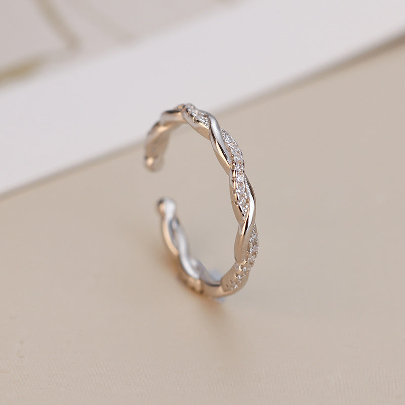 Bague torsadée mode 925 argent haute qualité lumière luxe