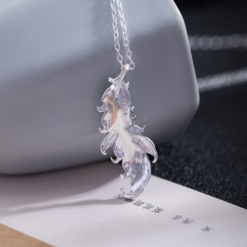 Collar De Plumas Frías Ins De Diseño Original De Plata S925