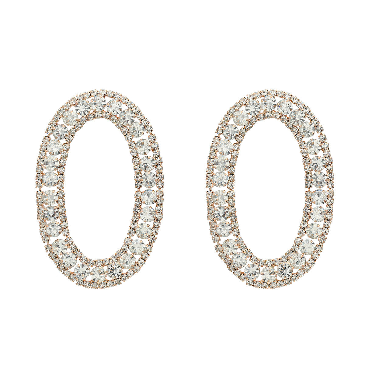 Claw Chain Exaggerated Diamond-embedded Full Diamond Banquet Earrings