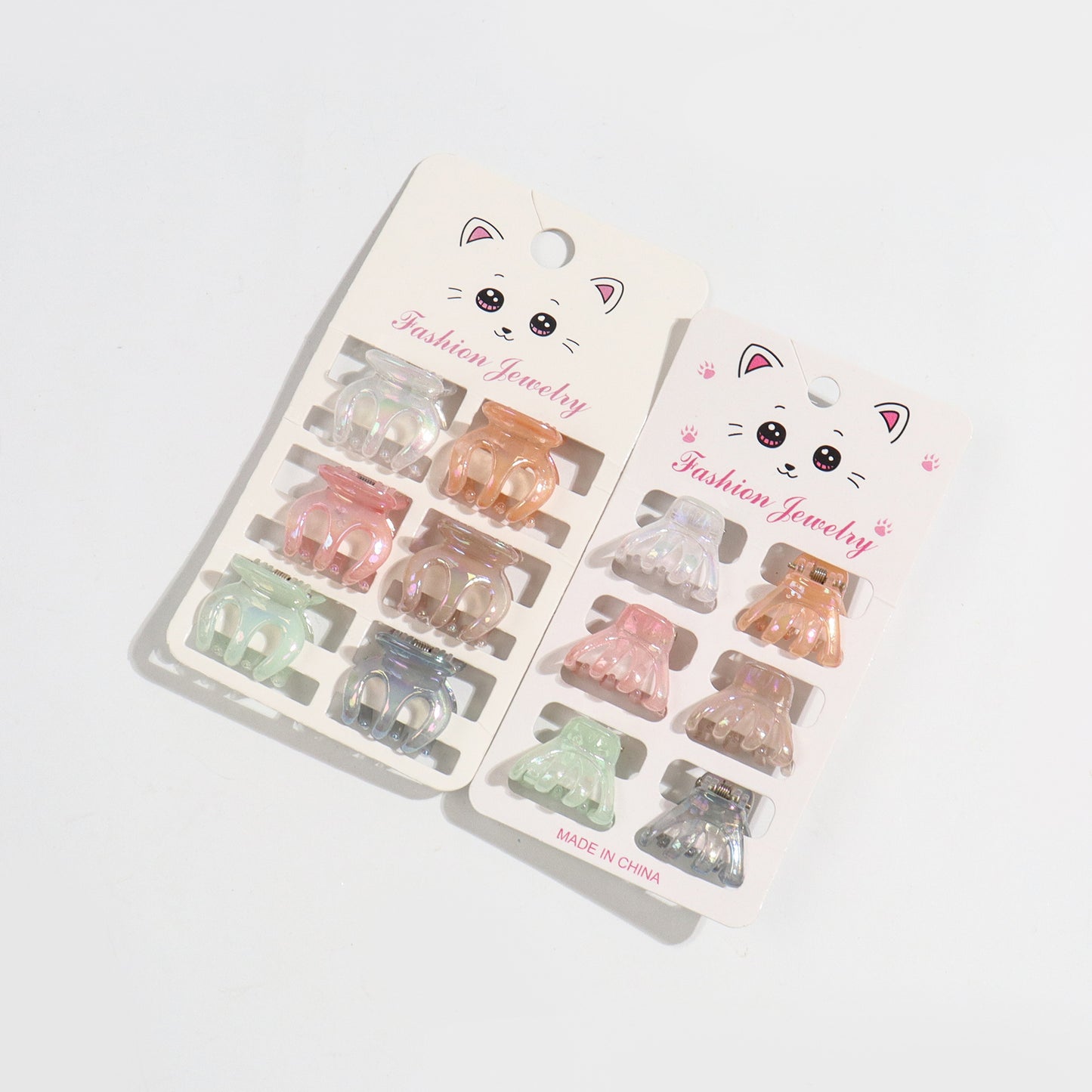 Mini pince à griffes de style coréen, 6 cartes, Barrettes de couleur gelée