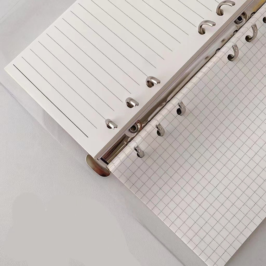 Libro mayor manual de hojas sueltas, conjunto completo de paquete de corazones para niñas, libro de bobina para quitar estudiantes