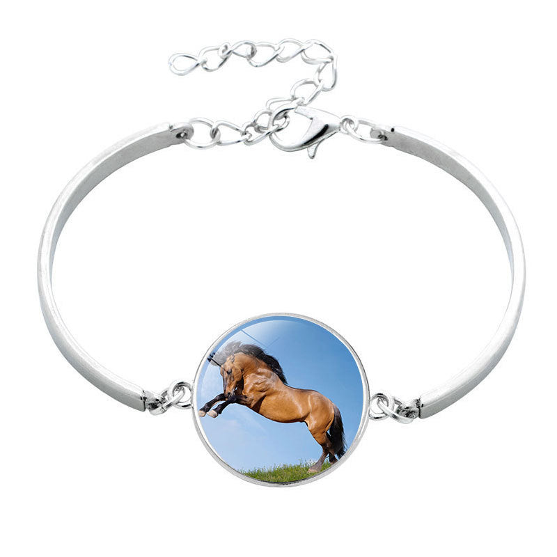 Animal Horse Glass Time Stone Bracelet