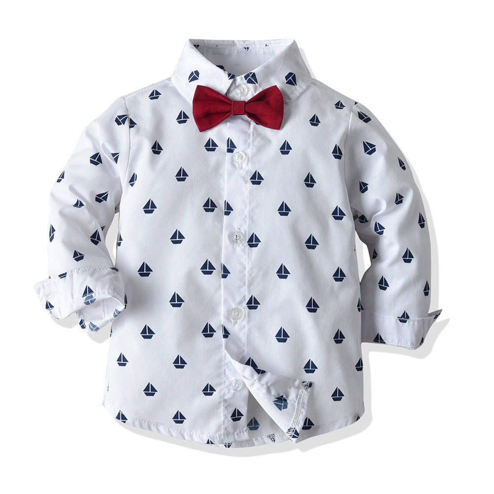 Costume chemise et pantalon à manches longues pour enfants garçons