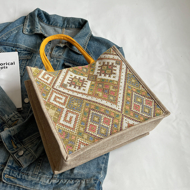 Sac à bandoulière de Style ethnique, fourre-tout de grande capacité pour femmes, sac de shopping à la mode pour étudiants