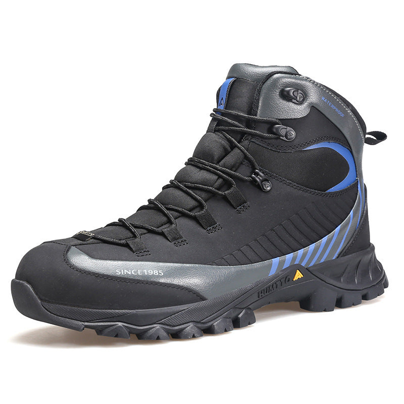 Chaussures montantes imperméables à fond souple en cuir antidérapant