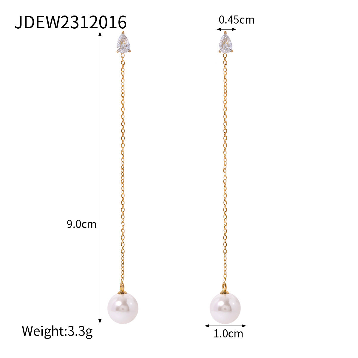 Boucles d'oreilles pendantes en zircon et perles exquises