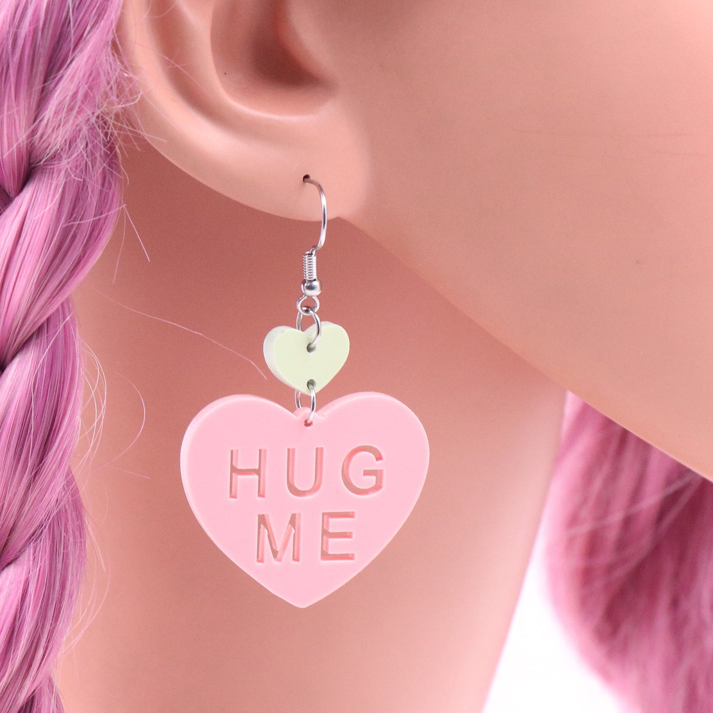 Mode amour lettre saint valentin cadeau mignon acrylique boucles d'oreilles bijoux