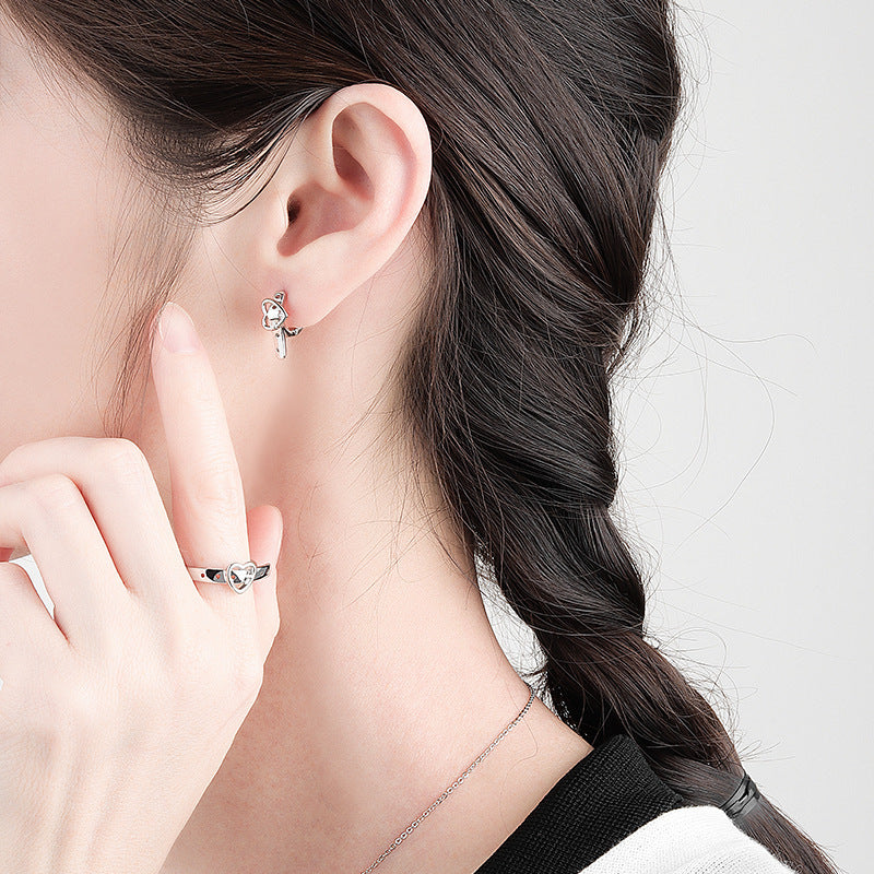 Pendientes con hebilla de cinturón de amor para mujer Hip Hop Punk