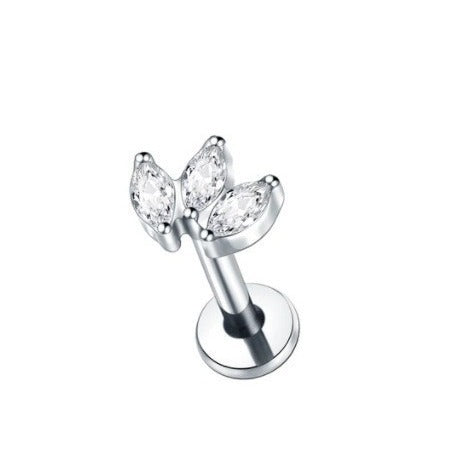 Couronne d'oreille en titane pur, fil interne, chaîne, pendentif, clous d'oreille, trèfle, Labret, produit de perçage