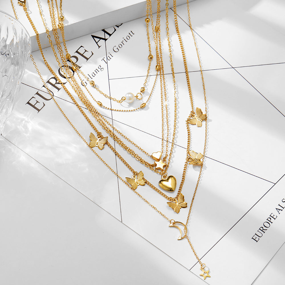 Alloy Necklace Suit Retro Creative