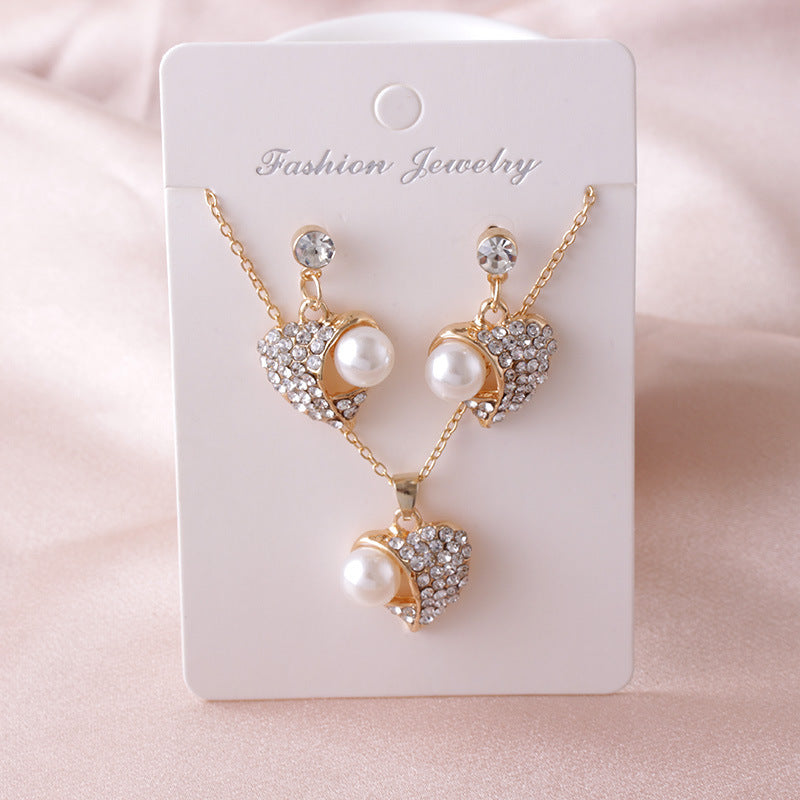 Collier d'amour en diamant en alliage européen et américain