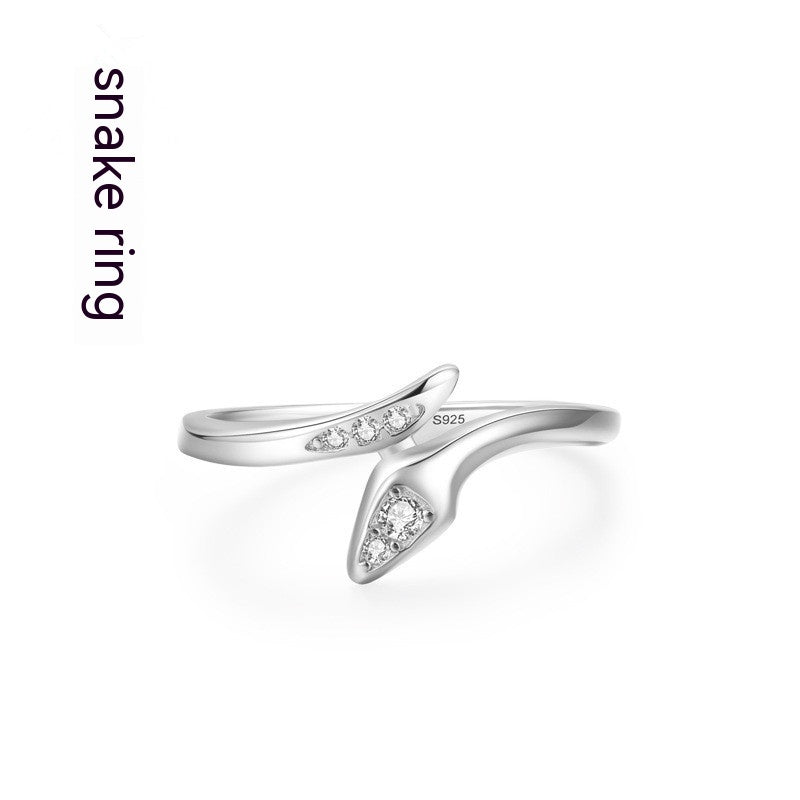 Bague serpent en argent sterling, bague empilable pour femme