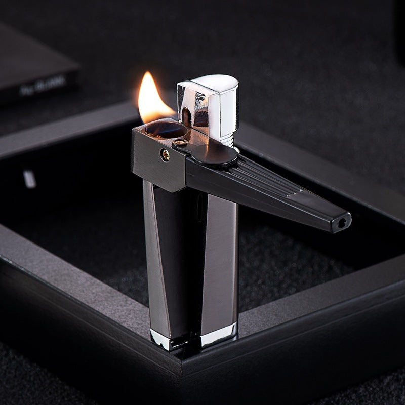 Encendedor Briquet à pipe créatif pliable en métal, combinaison de tuyaux, briquet à pipe pliable portable, gadget pour fumer pour hommes