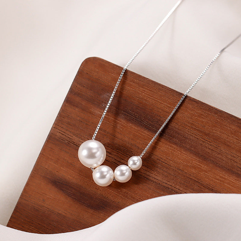S925 Sterling Silver Pearl Necklace For Women Light Luxury Minority