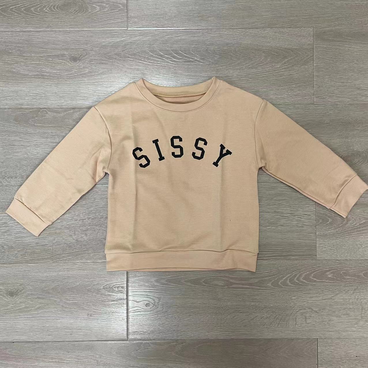 Pull-over décontracté avec lettres imprimées pour enfants, sweat-shirt pour enfants